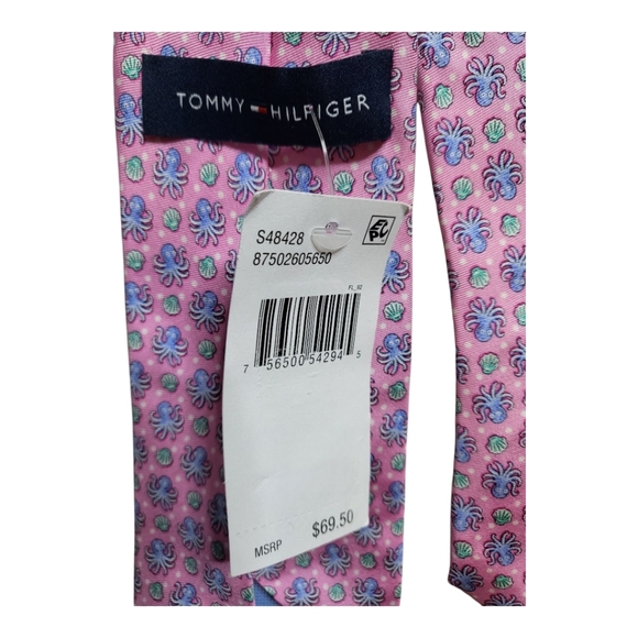 Tommy Hilfiger sea shell and octopus silk tie. New - Picture 3 of 4